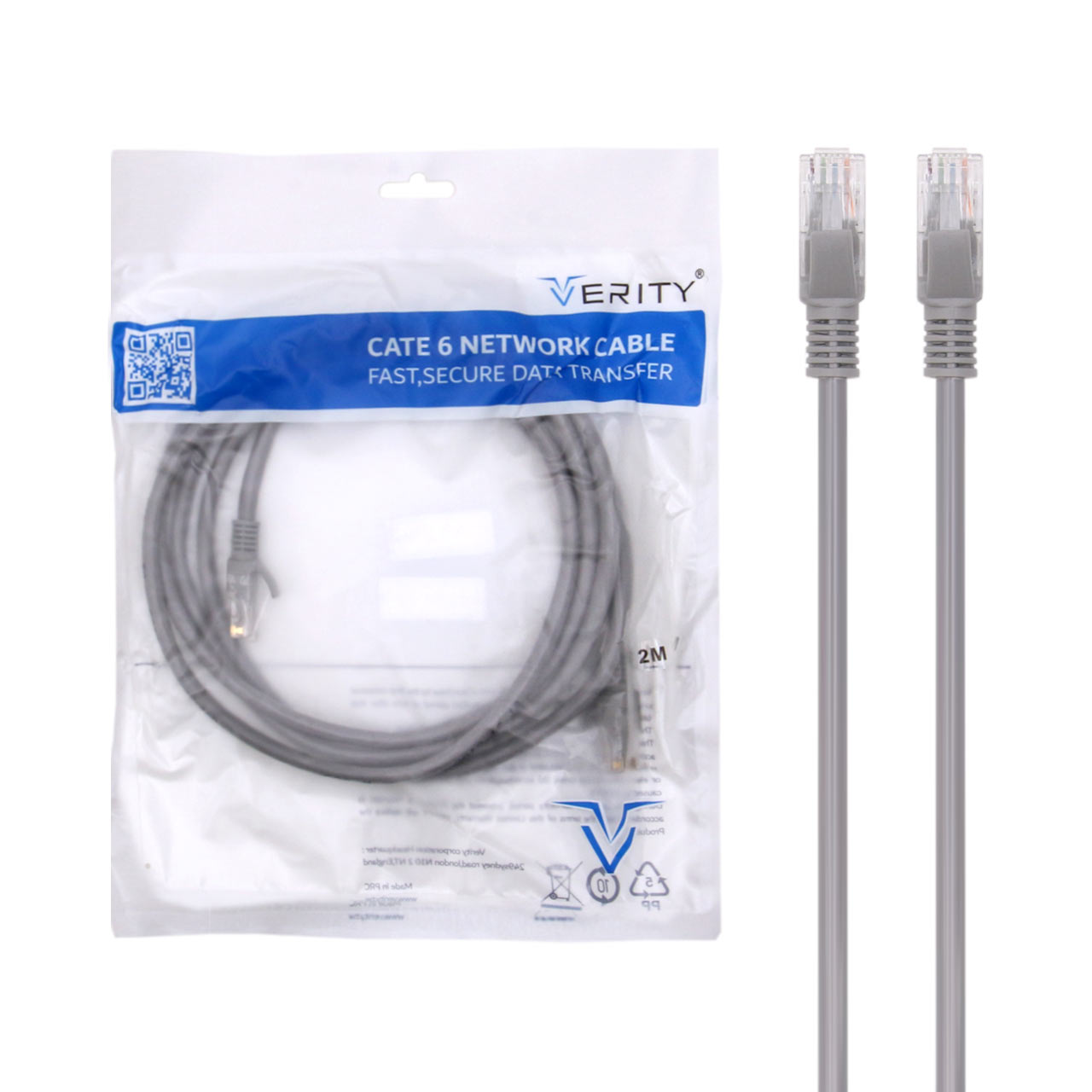 کابل شبکه 2 متری VERITY مدل CAT6 - Image 2