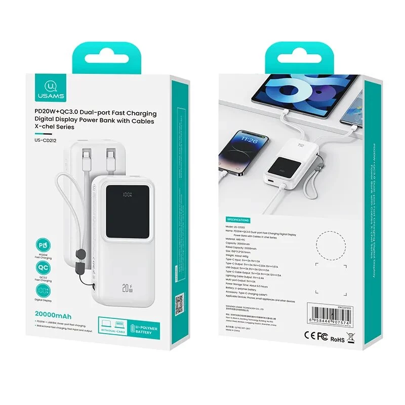 پاوربانک یوسمز مدل USAMS CD213 ظرفیت 30000 میلی آمپر ساعت - Image 3