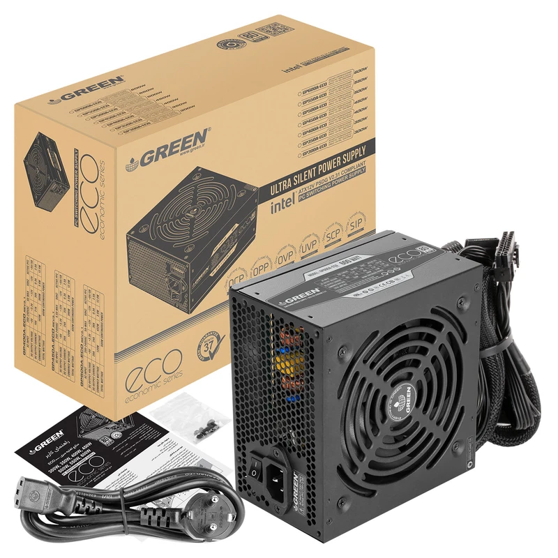 منبع تغذیه کامپیوتر 600 وات گرین مدل GP600A-ECO - Image 4